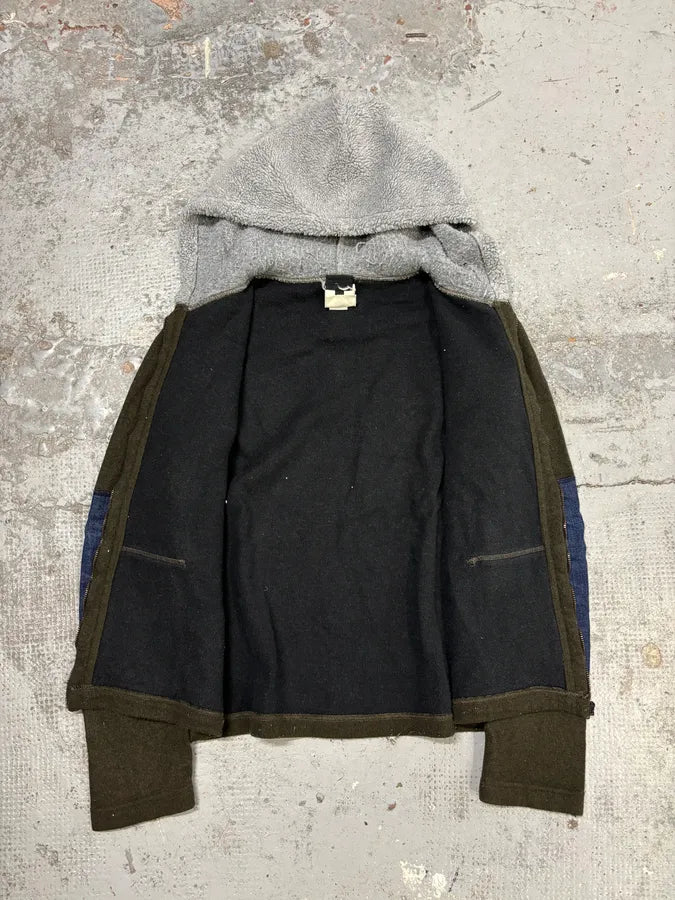 AW2003 Dolce & Gabbana Olive Wool Contrast Zip-up Hoodie sohJqAm 6