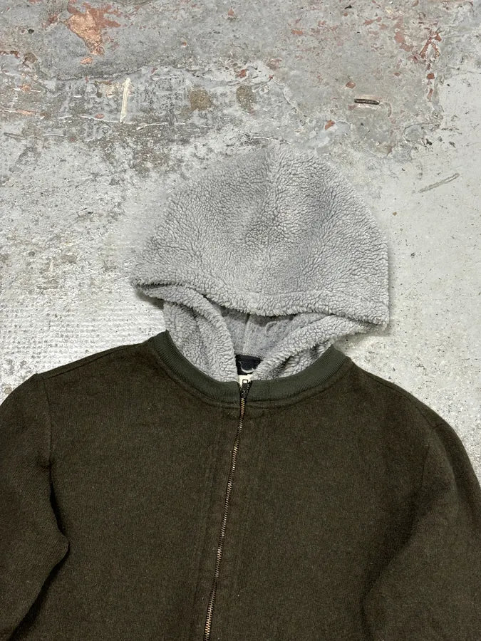 AW2003 Dolce & Gabbana Olive Wool Contrast Zip-up Hoodie sohJqAm 3