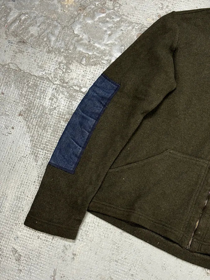 AW2003 Dolce & Gabbana Olive Wool Contrast Zip-up Hoodie sohJqAm 7