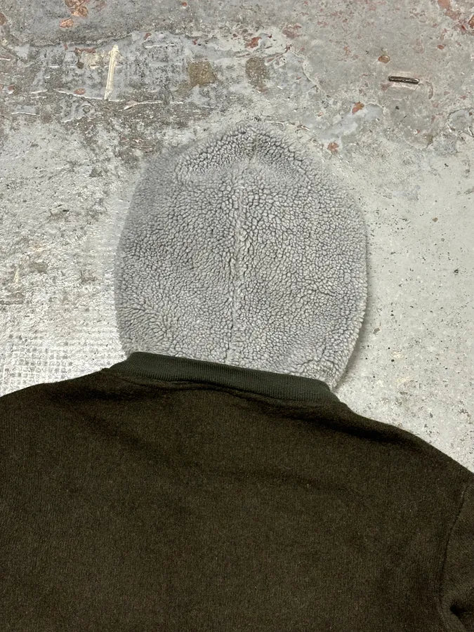 AW2003 Dolce & Gabbana Olive Wool Contrast Zip-up Hoodie sohJqAm 5