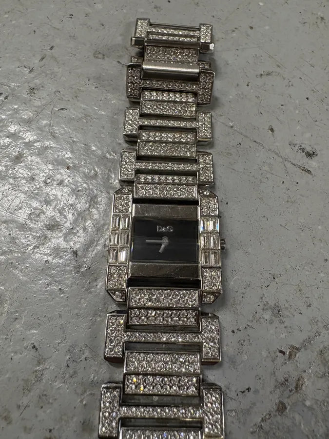 Dolce & Gabbana Paved Crystal Stainless Steel Watch fagylXj 4