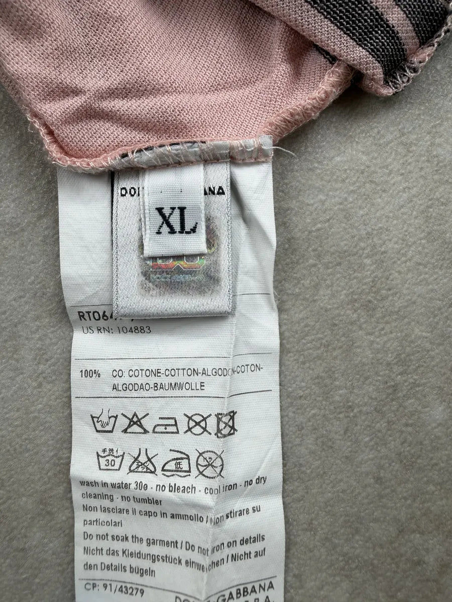 2000s Dolce & Gabbana Pink & Black Striped Polo Shirt KHxSKsU 7