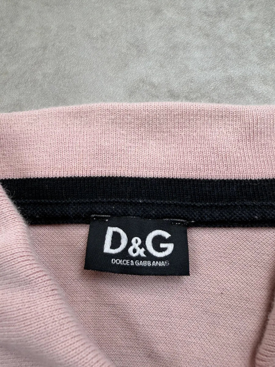2000s Dolce & Gabbana Pink & Black Striped Polo Shirt KHxSKsU 4
