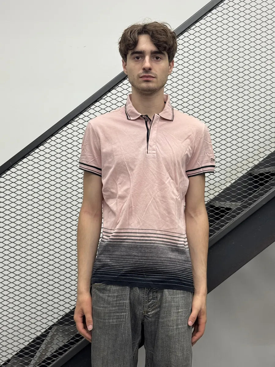 2000s Dolce & Gabbana Pink & Black Striped Polo Shirt KHxSKsU 1