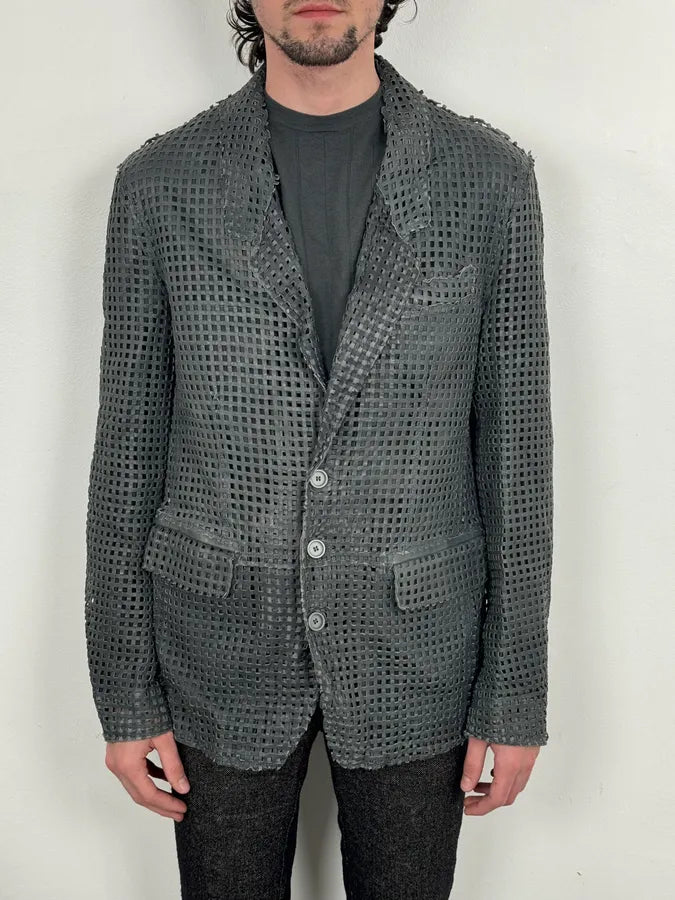 SS2011 Dolce & Gabbana Perfored Leather Blazer Jacket BLLMAxQ 1