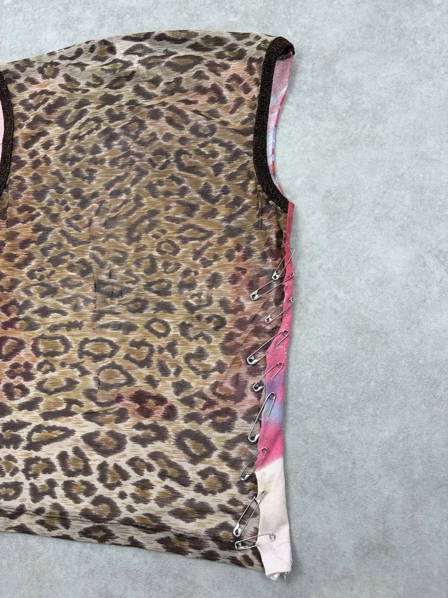 AW2001 Dolce & Gabbana Pin Punk Rock Leopard Tank Top LNzaAYe 5