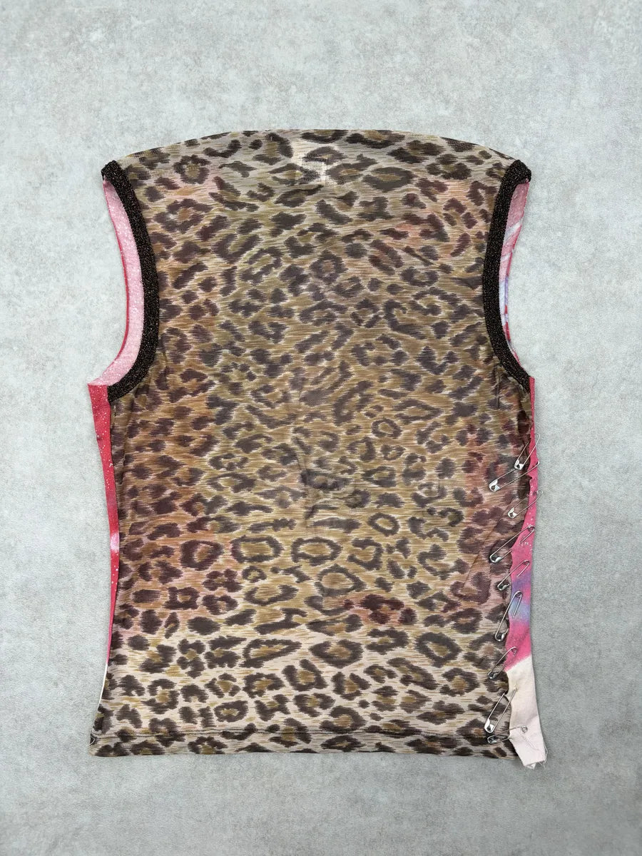 AW2001 Dolce & Gabbana Pin Punk Rock Leopard Tank Top LNzaAYe 4