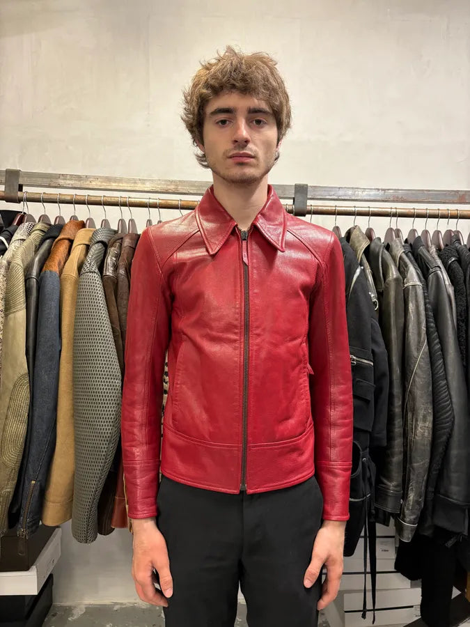 Dolce & Gabbana Pink Lady Red Leather Jacket fZToTHm 1