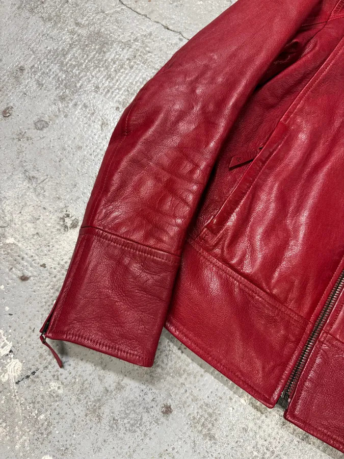 Dolce & Gabbana Pink Lady Red Leather Jacket fZToTHm 4