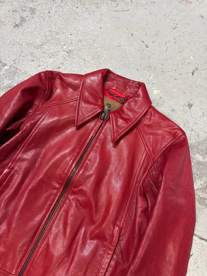 Dolce & Gabbana Pink Lady Red Leather Jacket fZToTHm 5
