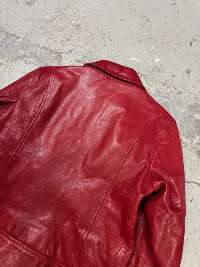 Dolce & Gabbana Pink Lady Red Leather Jacket fZToTHm 7