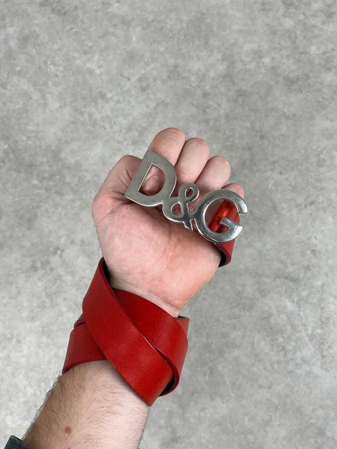 Dolce & Gabbana Propaganda Red Leather Belt PpMDSGg 1