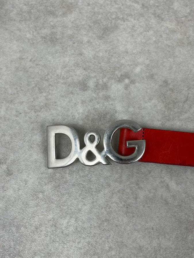 AW2004 Dolce & Gabbana Propaganda Red Leather Belt PpMDSGg 6