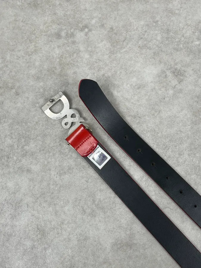 AW2004 Dolce & Gabbana Propaganda Red Leather Belt PpMDSGg 5