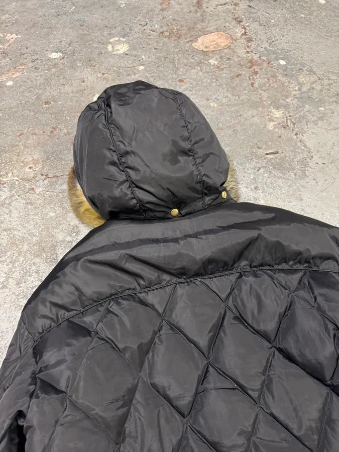 2000s Dolce & Gabbana Puffer Hooded Fur Black Jacket OontcDZ 13