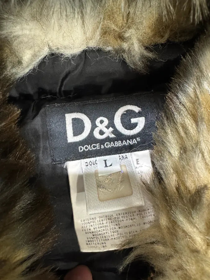 2000s Dolce & Gabbana Puffer Hooded Fur Black Jacket OontcDZ 7