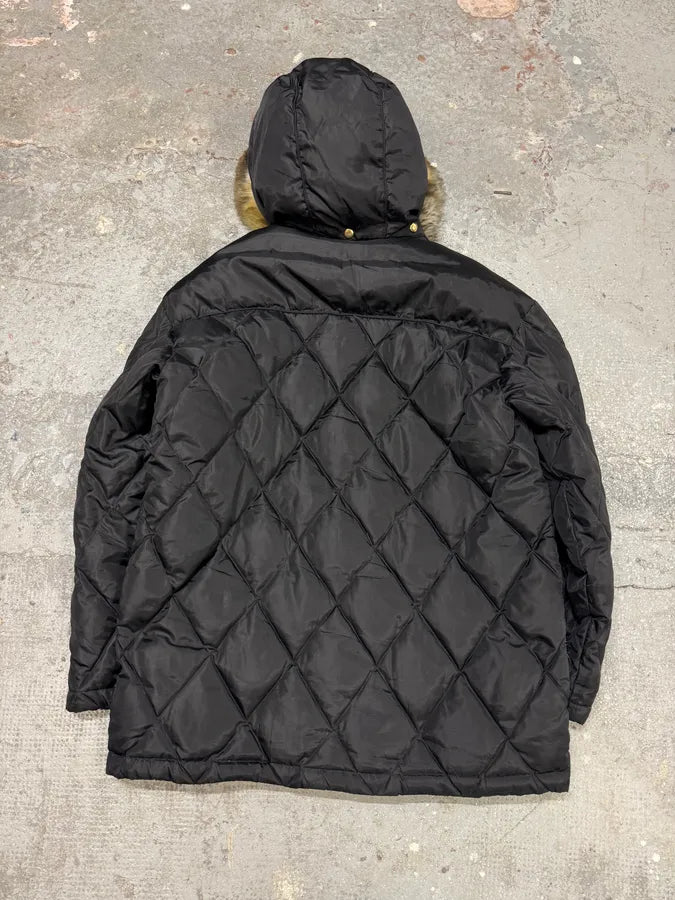 2000s Dolce & Gabbana Puffer Hooded Fur Black Jacket OontcDZ 4