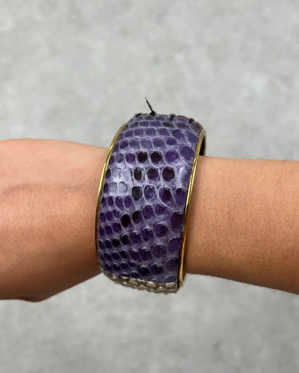 Dolce & Gabbana Purple Beige & Red Python Bangle Bracelet  iyWEipj 2