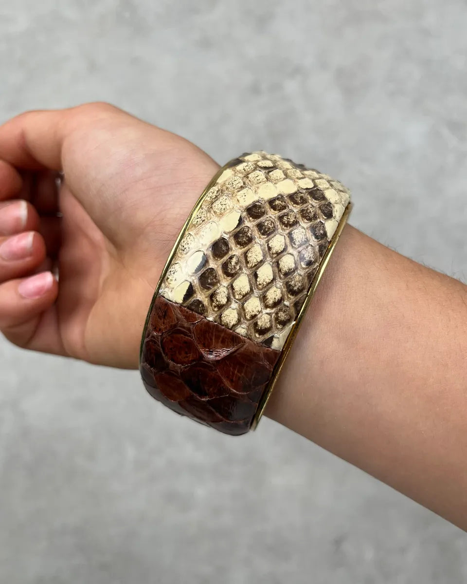 Dolce & Gabbana Purple Beige & Red Python Bangle Bracelet  iyWEipj 3