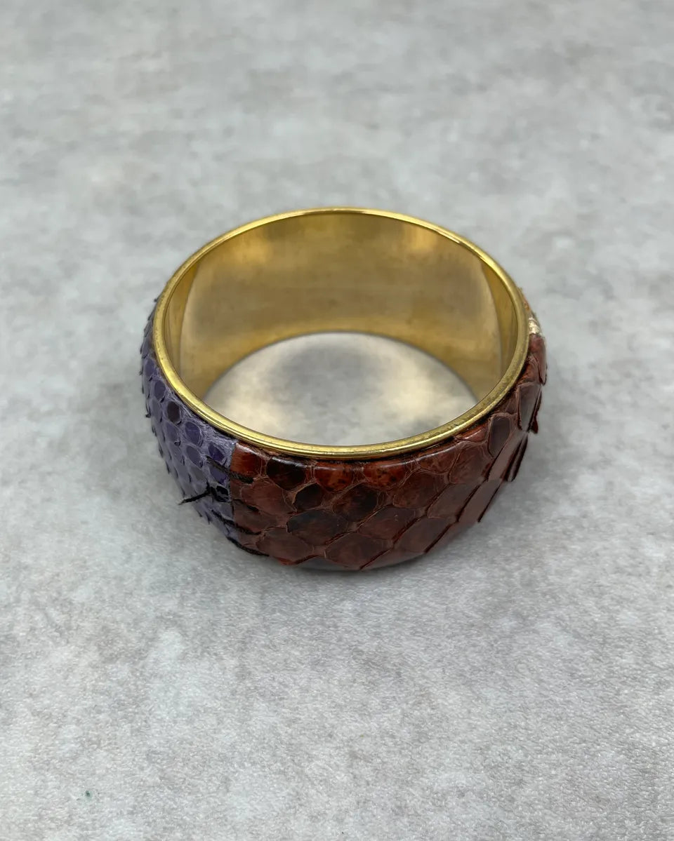 Dolce & Gabbana Purple Beige & Red Python Bangle Bracelet  iyWEipj 4