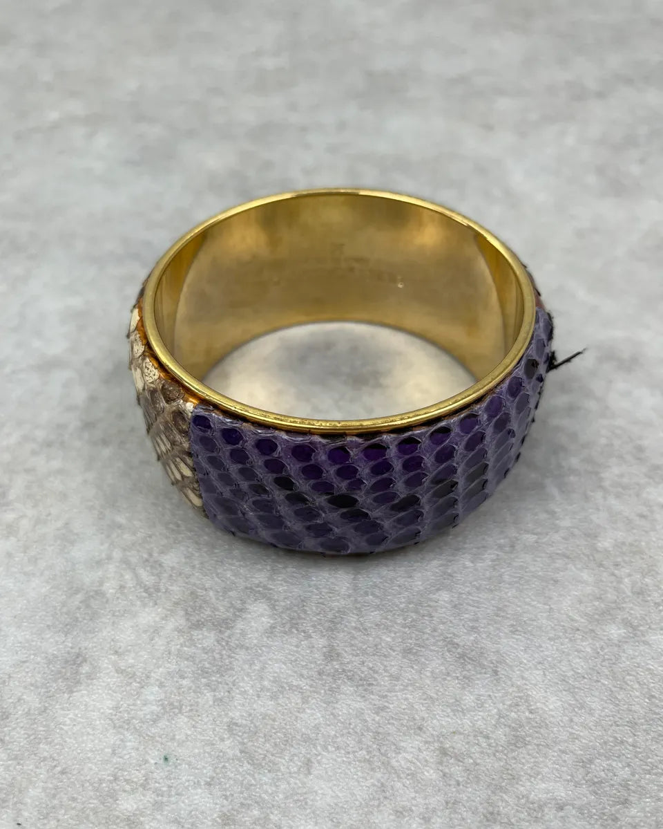 Dolce & Gabbana Purple Beige & Red Python Bangle Bracelet  iyWEipj 5