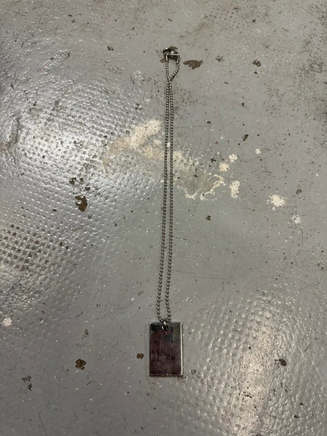 Dolce & Gabbana Rectangle Tag Ball Chain Necklace (OS) vUkBVHF 4