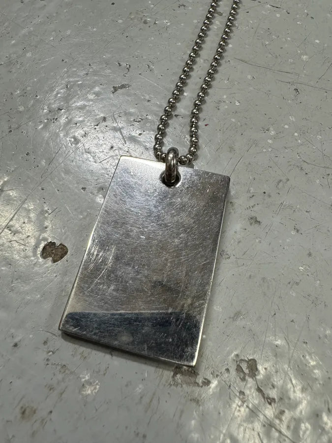 Dolce & Gabbana Rectangle Tag Ball Chain Necklace (OS) vUkBVHF 5