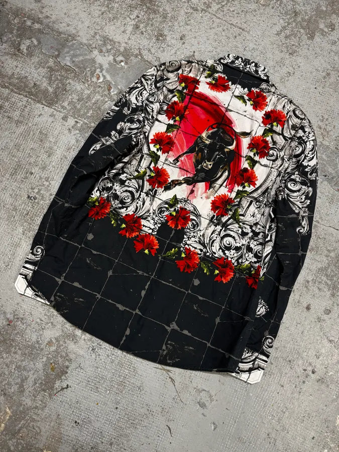 SS2015 Dolce & Gabbana Red & White Floral Bull Shirt xRYvRZR 6