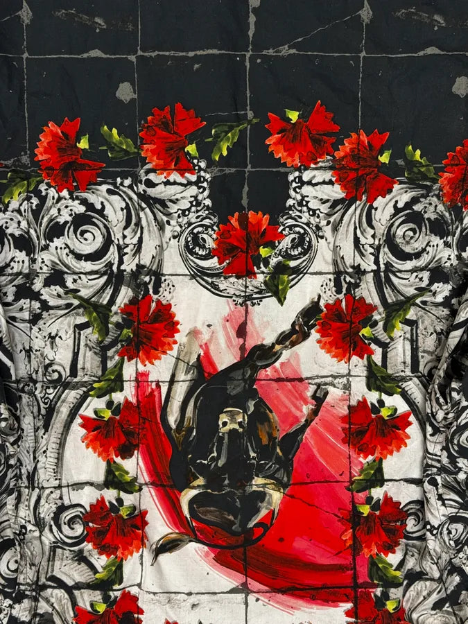 SS2015 Dolce & Gabbana Red & White Floral Bull Shirt xRYvRZR 9