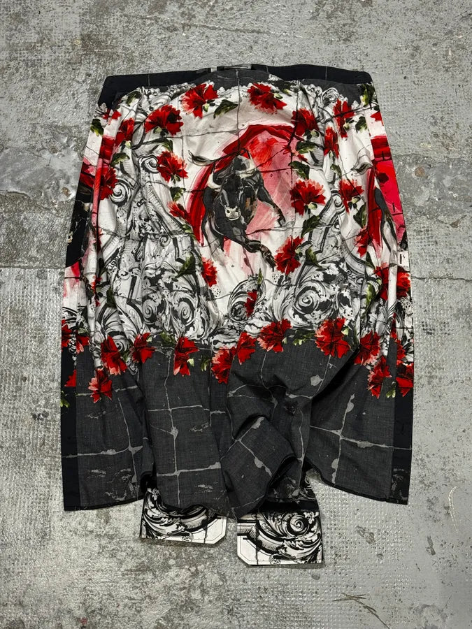 SS2015 Dolce & Gabbana Red & White Floral Bull Shirt xRYvRZR 7