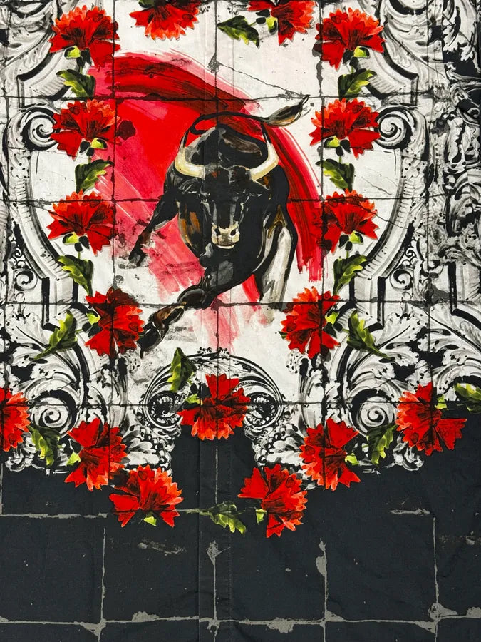 SS2015 Dolce & Gabbana Red & White Floral Bull Shirt xRYvRZR 8