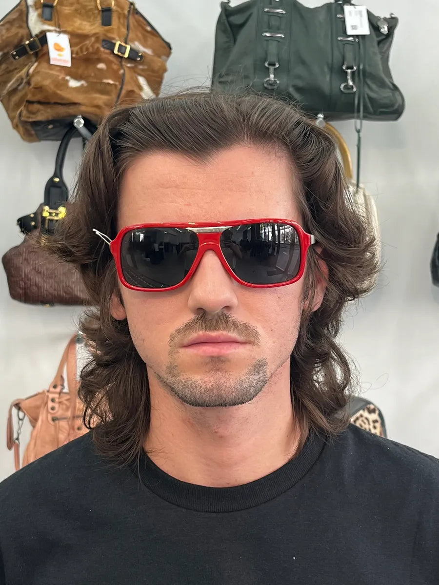 Dolce & Gabbana Red & White Rectangular Sunglasses oOcWhNd 1
