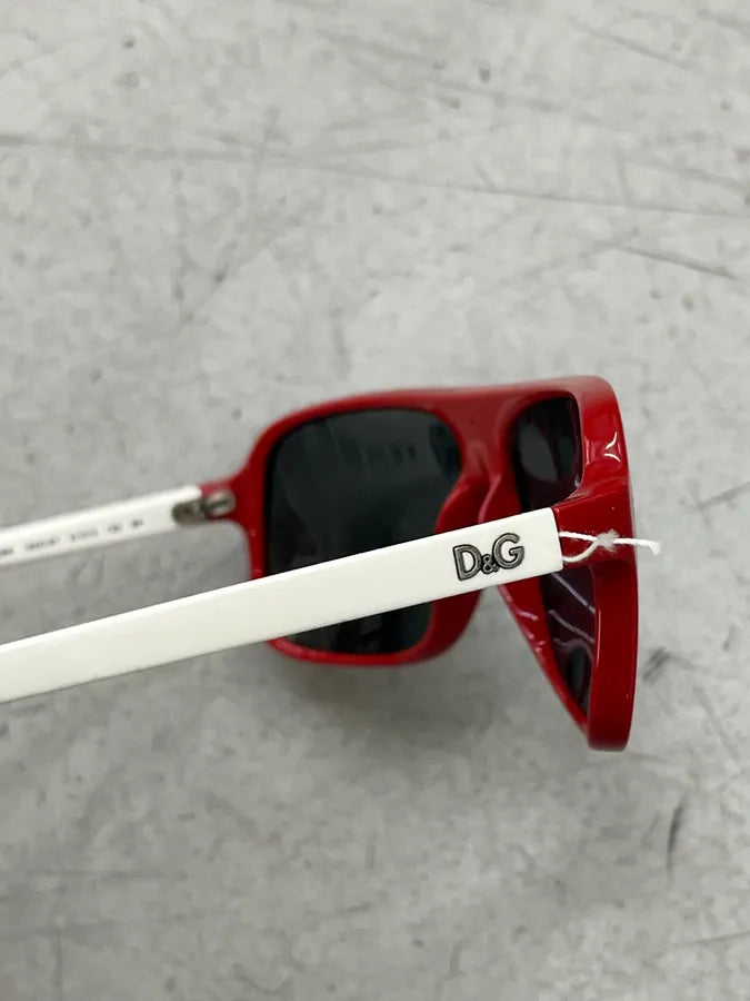 Dolce & Gabbana Red & White Rectangular Sunglasses oOcWhNd 11