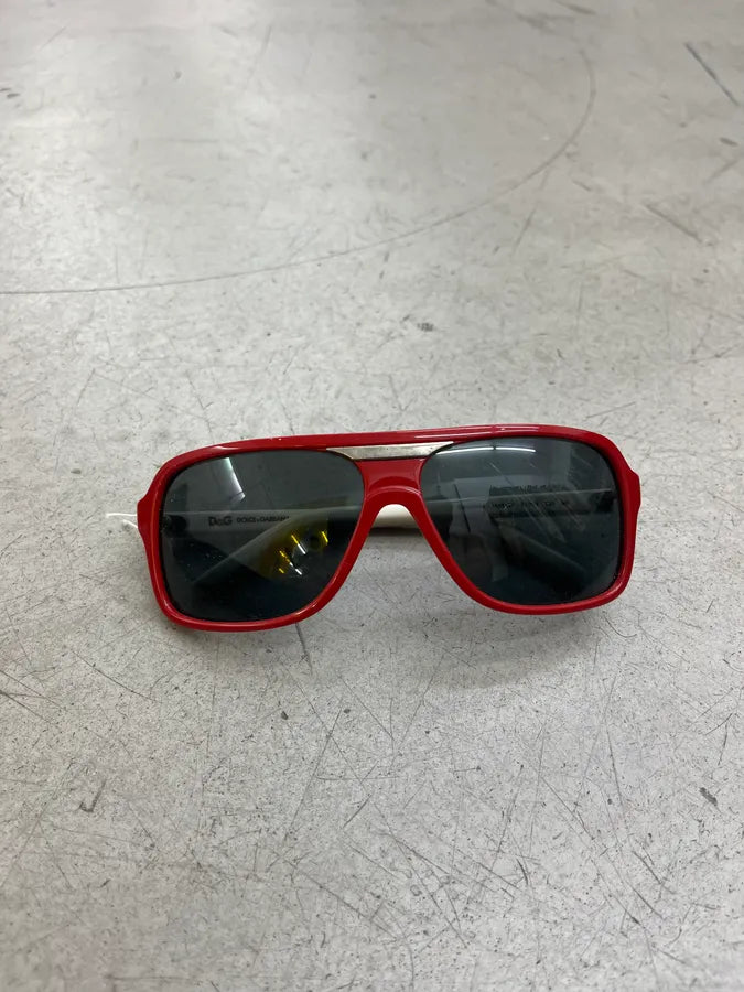 Dolce & Gabbana Red & White Rectangular Sunglasses oOcWhNd 4
