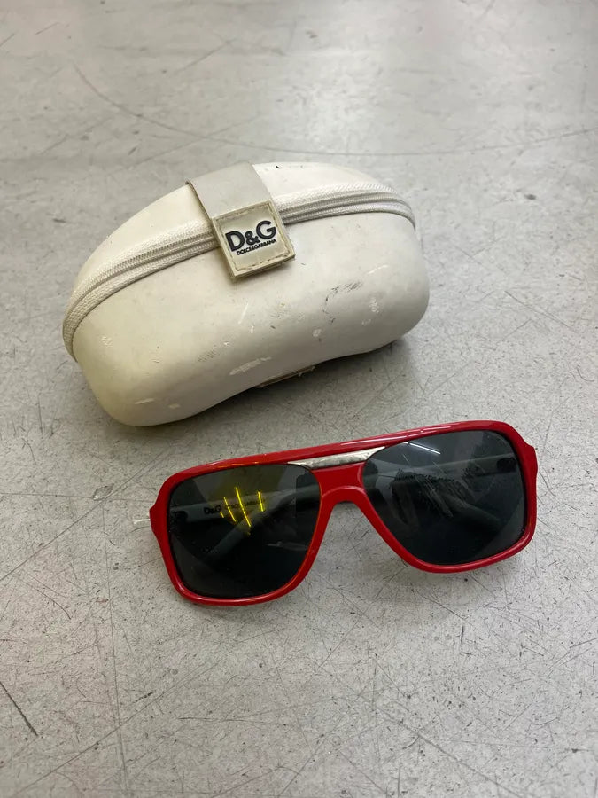 Dolce & Gabbana Red & White Rectangular Sunglasses oOcWhNd 0