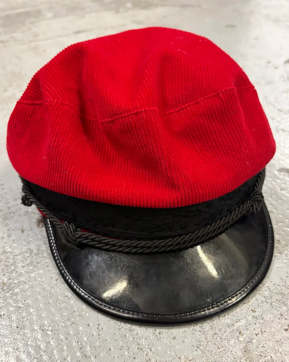 2000s Dolce & Gabbana Red Corduroy Rope Trim Hat NWQvEvs 4