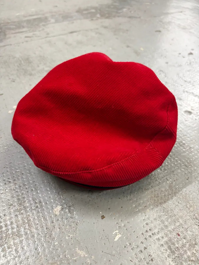 2000s Dolce & Gabbana Red Corduroy Rope Trim Hat NWQvEvs 7