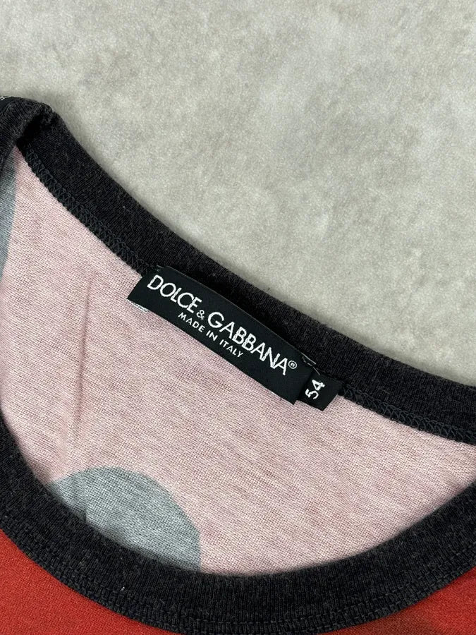 SS2015 Dolce & Gabbana Red Cotton Bull Print T-Shirt bHjcxVn 8