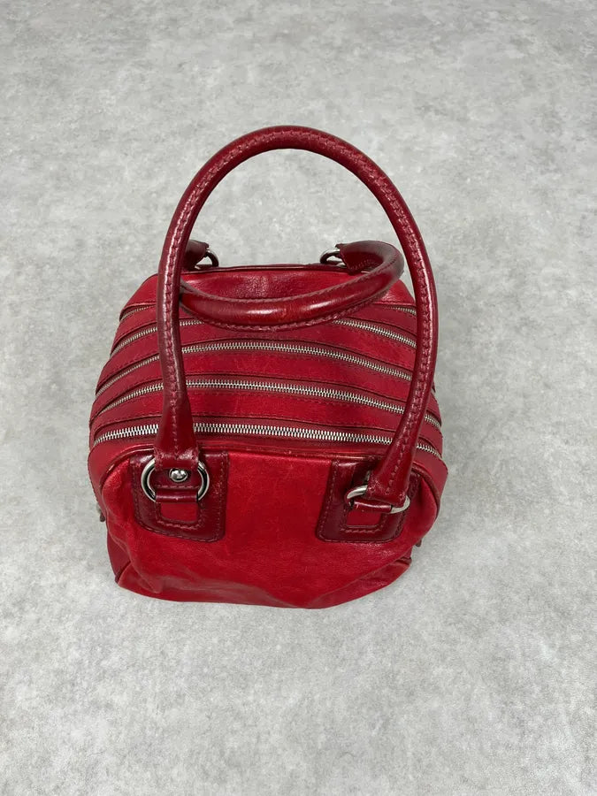 AW2010 Dolce & Gabbana Red Leather Multi-Zip Lily Bag diCRzfi 3