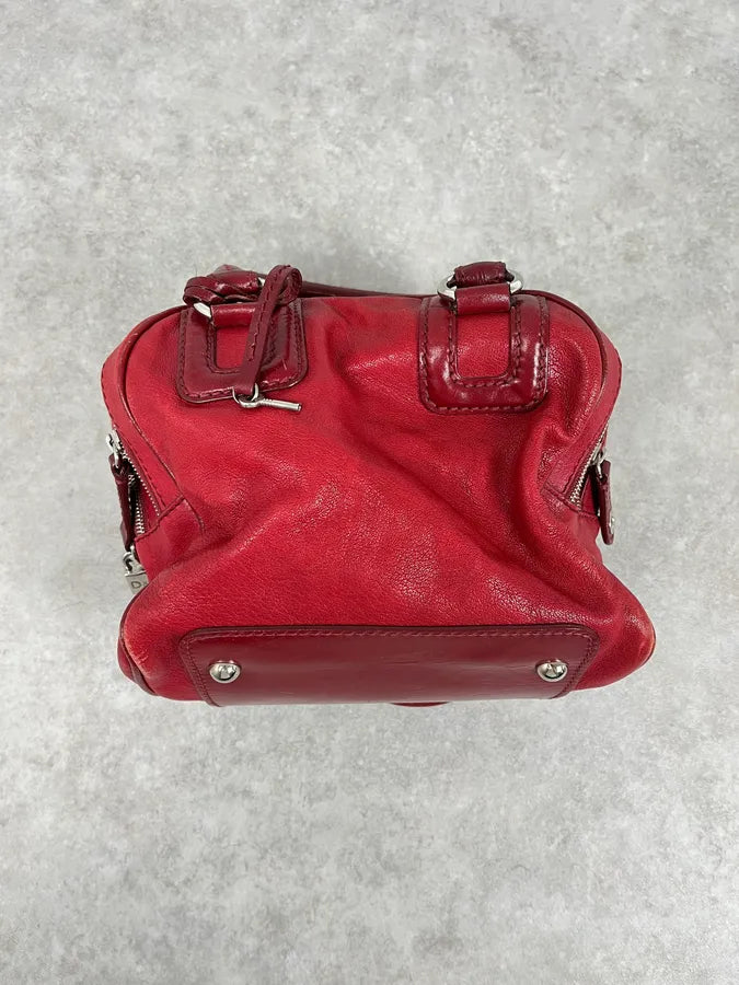 AW2010 Dolce & Gabbana Red Leather Multi-Zip Lily Bag diCRzfi 10