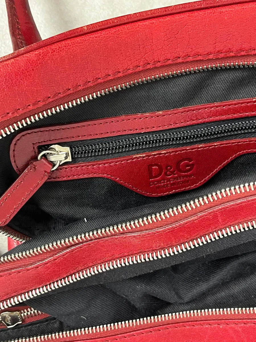 AW2010 Dolce & Gabbana Red Leather Multi-Zip Lily Bag diCRzfi 5