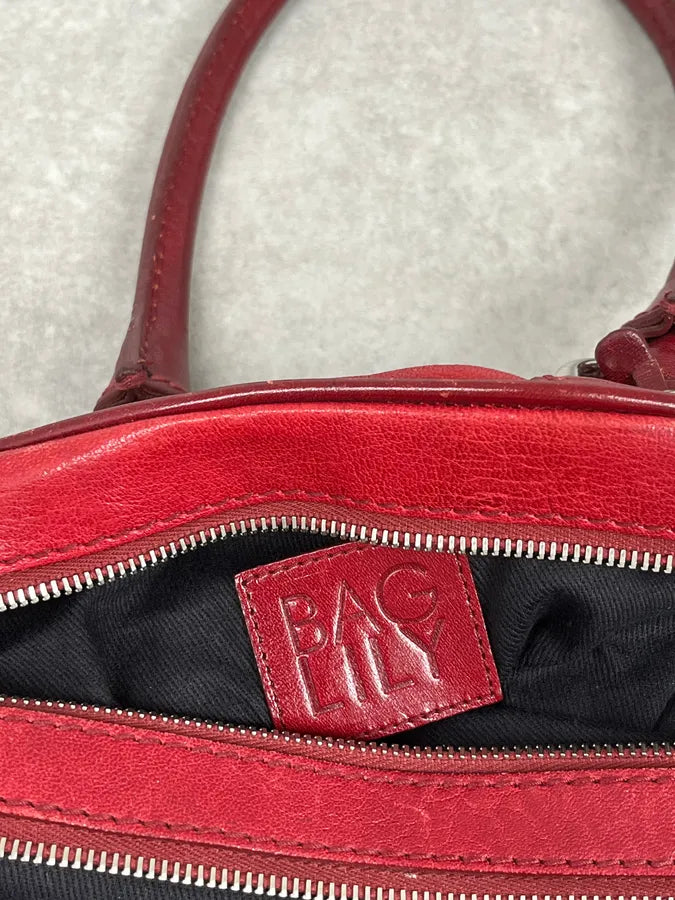 AW2010 Dolce & Gabbana Red Leather Multi-Zip Lily Bag diCRzfi 6