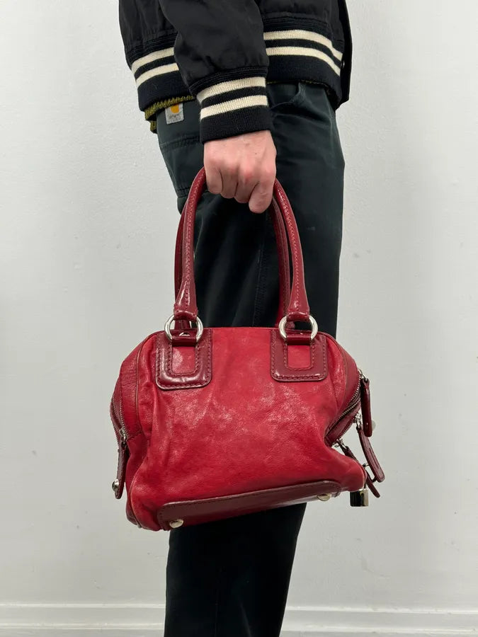 AW2010 Dolce & Gabbana Red Leather Multi-Zip Lily Bag diCRzfi 1