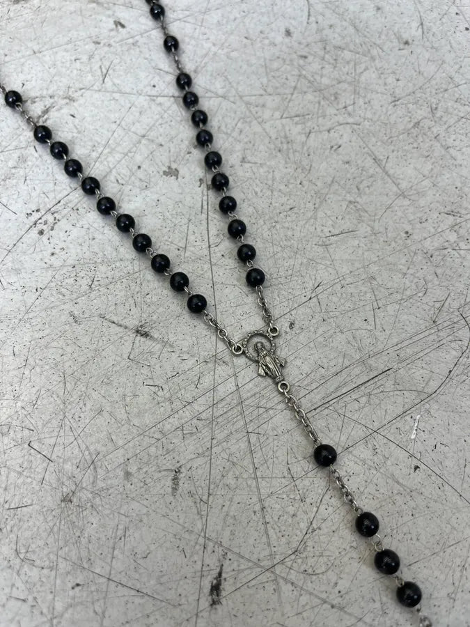 Dolce & Gabbana Rosary Cross Black Necklace QAzkkpF 3