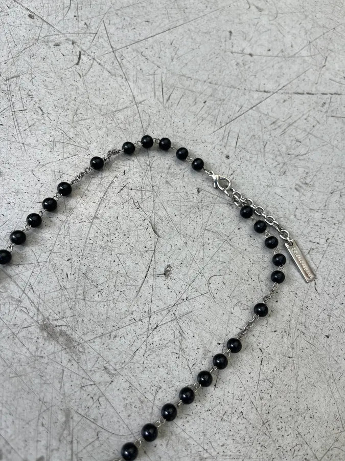 Dolce & Gabbana Rosary Cross Black Necklace QAzkkpF 4