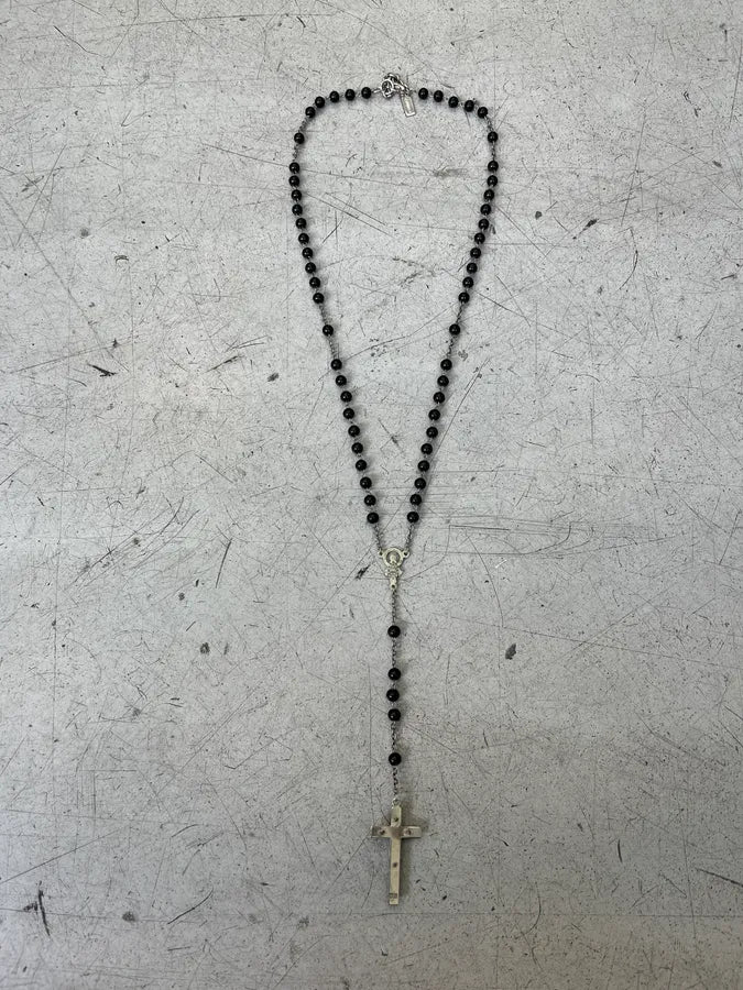 Dolce & Gabbana Rosary Cross Black Necklace QAzkkpF 5