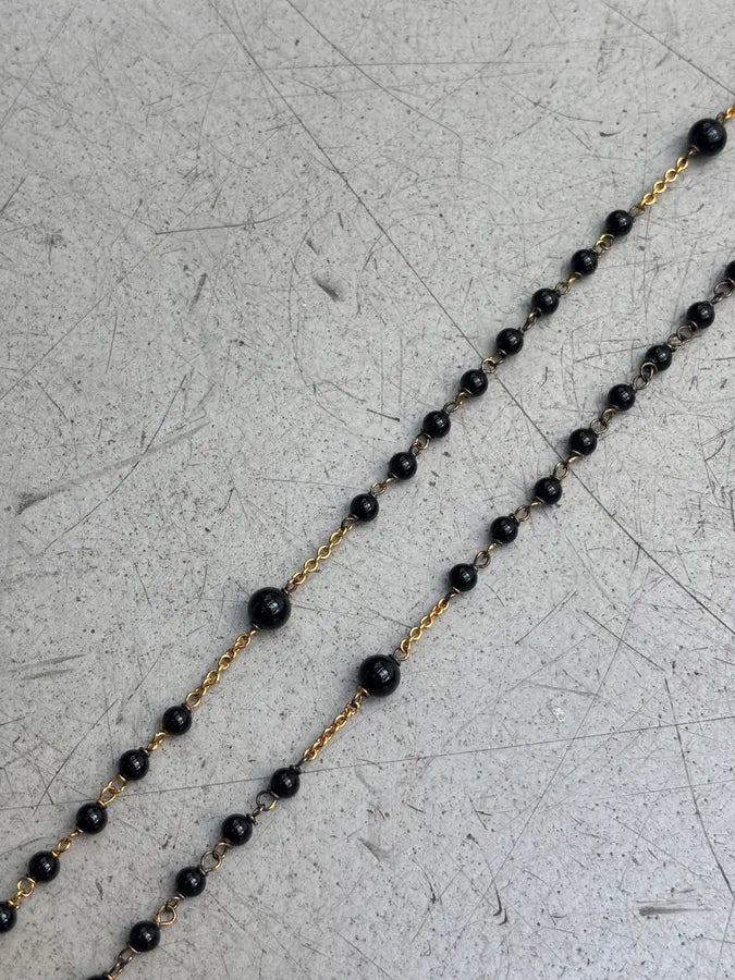 Dolce & Gabbana Rosary Cross Gold & Black Necklace IjDisjI 5