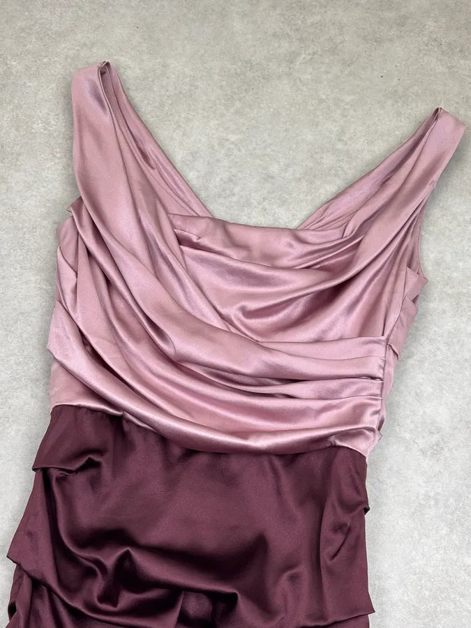 2010s Dolce & Gabbana Pink & Purple Silk Ruched Dress bHUVECu 3