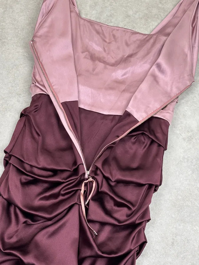 2010s Dolce & Gabbana Pink & Purple Silk Ruched Dress bHUVECu 7