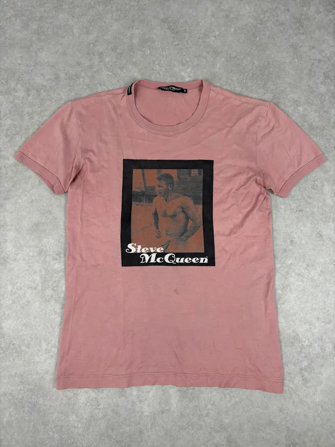 SS2009 Dolce & Gabbana Rose Cotton Steve McQueen Graphic T-Shirt lQHwKpE 0